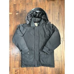 Vintage WearGuard Bomber Jacket Mens S Black Detachable Hood Full Zip Workwear